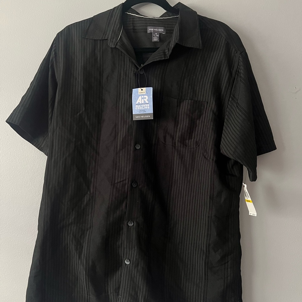 Van Heusen Black Textured Casual Shirt